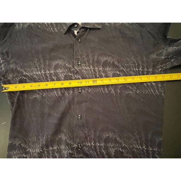 BAQCHI Men's XL 43-44 Artsy Tie-Dye Slim Fit Long Sleeve Shirt Preppy Academia - Picture 6 of 13